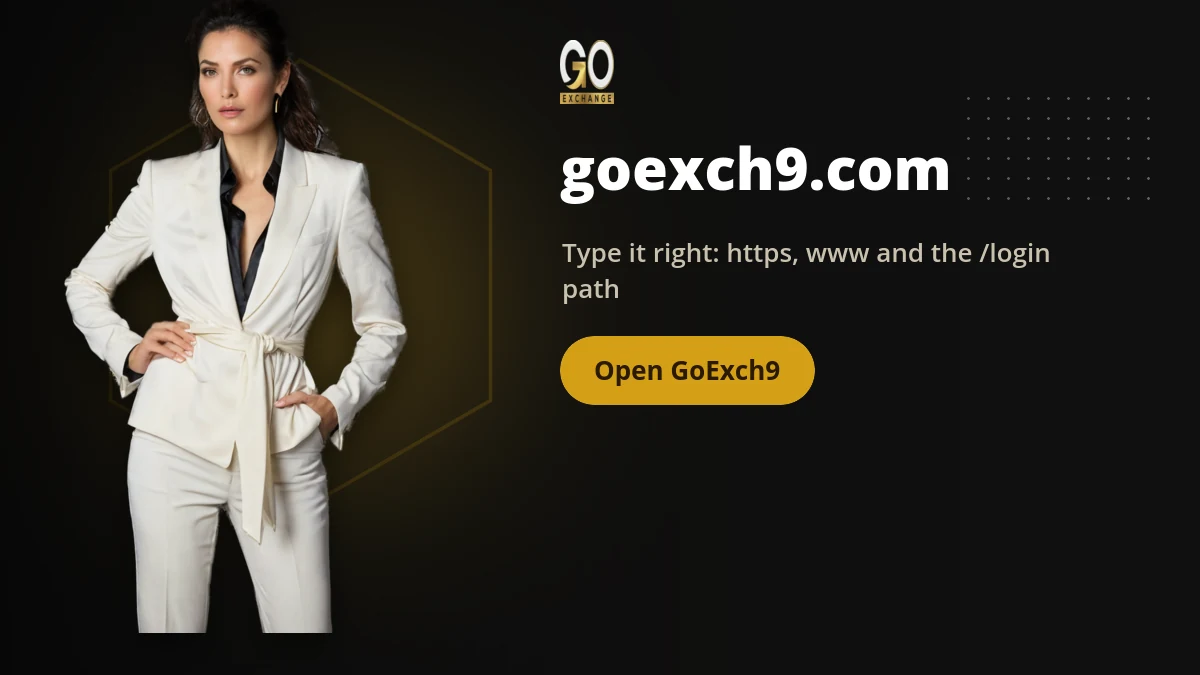 goexch9.com — GoExch9 banner: Type it right: https, www and the /login path